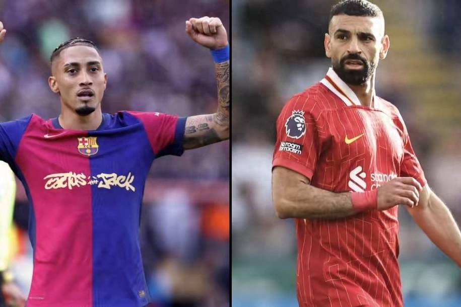 2024-25赛季仅有2人传射20+ 都是左脚球员 但均留有遗憾